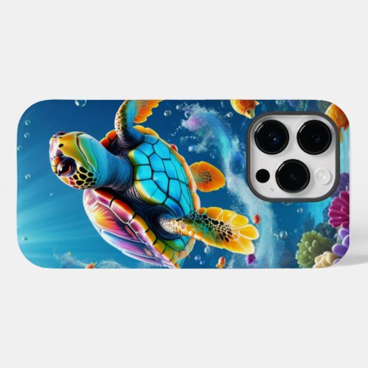 De reis van de schildpad door een sprankelende gel Case-Mate iPhone case (Achterkant (horizontaal))