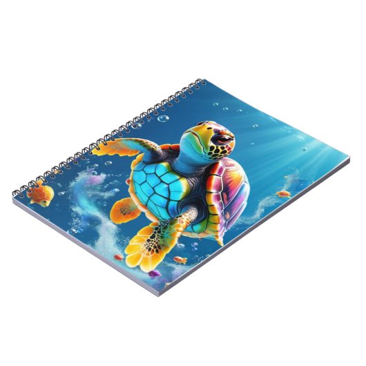 De reis van de schildpad door een sprankelende gel notitieboek (Linkerzijde)