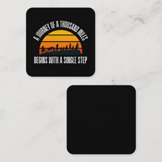 De reis van duizend mijlen begint met een lied vierkante visitekaartje (Voorkant / Achterkant)