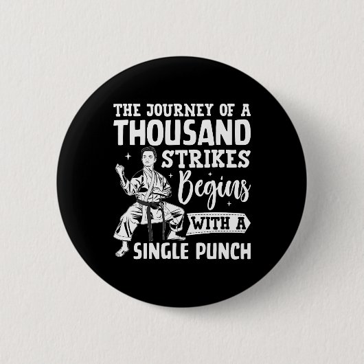 De reis van duizend stakingen begint met een zonde ronde button 5,7 cm (Voorkant)