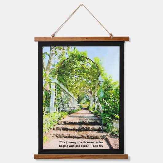 De reis van een Duizend Miles begint met één stap Hangend Wandkleed (Voorkant)