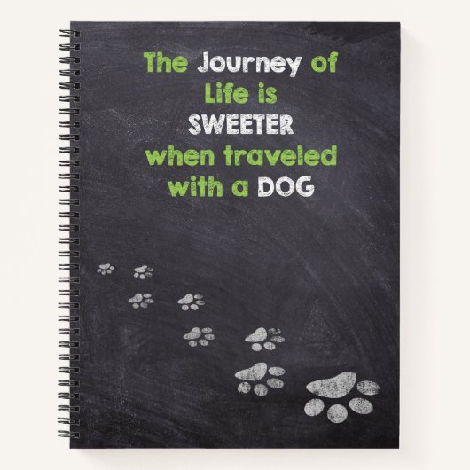 De reis van het leven met een hond notitieboek (Voorkant)