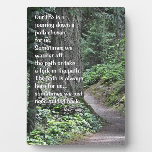 De reis van het leven omlaag een pad dat gekozen i fotoplaat (voorkant)