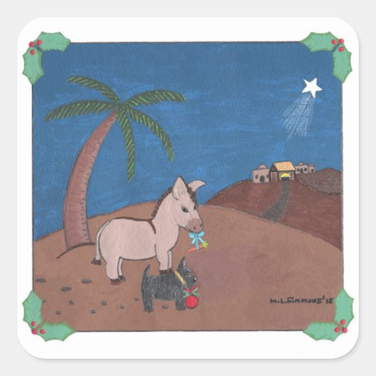 DE REIS VIERKANTE STICKER (Voorkant)