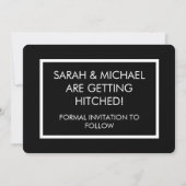 de reisbestemming van de douanefoto sparen de datu save the date (Achterkant)