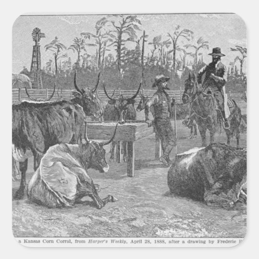 De reiscontainer vierkante sticker (Voorkant)