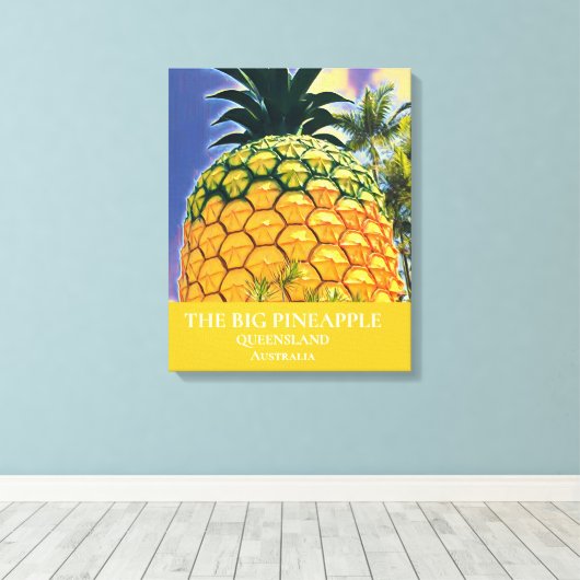 De reisdruk van de Big Pineapple Queensland Canvas Afdruk (Insitu (Houten vloer))
