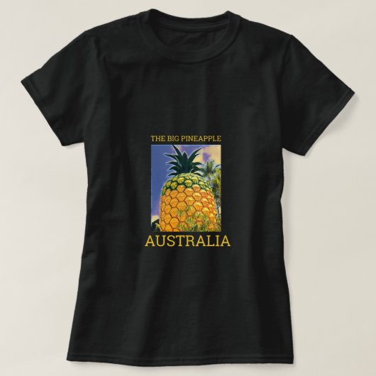 De reisdruk van de Big Pineapple Queensland T-shirt (Design voorkant)
