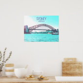 De reisdruk van Sydney Australia Harbor Bridge Poster (Keuken)