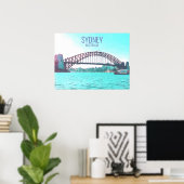 De reisdruk van Sydney Australia Harbor Bridge Poster (Thuiskantoor)