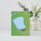 de reiskaart van het molenmeer Minnesota. Briefkaart (Staand voorkant)