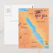 De reiskaart van het Rode Zee Briefkaart (Voorkant / Achterkant)