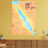 De reiskaart van het Rode Zee Canvas Afdruk (Insitu (Woonkamer))