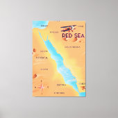 De reiskaart van het Rode Zee Canvas Afdruk (Voorkant)