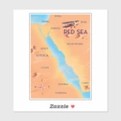 De reiskaart van het Rode Zee Sticker (Vel)