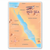 De reiskaart van het Rode Zee Sticker (Voorkant)