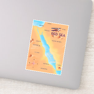 De reiskaart van het Rode Zee Sticker