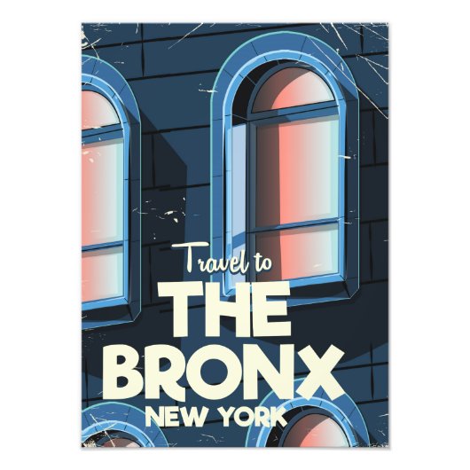 De reisposter Bronx New York City Foto Afdruk (Voorkant)
