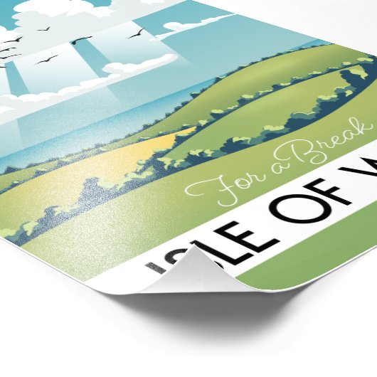 de reisposter isle of wight . foto afdruk (Hoek)