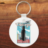De reisposter Magnet uit Chicago Illinois USA Sleutelhanger (Voorkant)