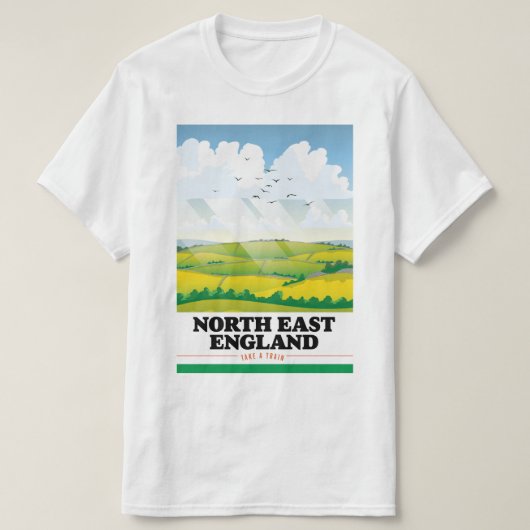 De reisposter Noordoost-Engeland. T-shirt (Design voorkant)