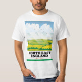 De reisposter Noordoost-Engeland. T-shirt (Voorkant)