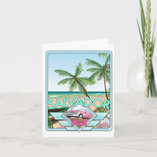 De reisposter Salvador Brazilië. Feestdagen Kaart (Voorkant)