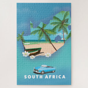 De reisposter South Africa Map Illustration. Legpuzzel