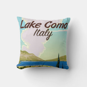 De reisposter van Como Italië van het meer Kussen