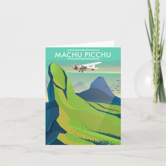 de reisposter van de Vlucht van machupicchu Feestdagen Kaart (Voorkant)