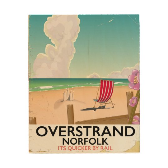 De reisposter van het Strand van Norfolk van Hout Afdruk