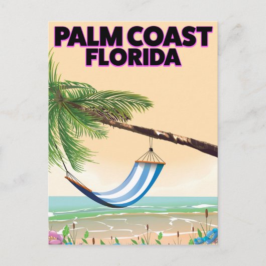 De reisposter van Palm Coast Florida. Briefkaart (Voorkant)