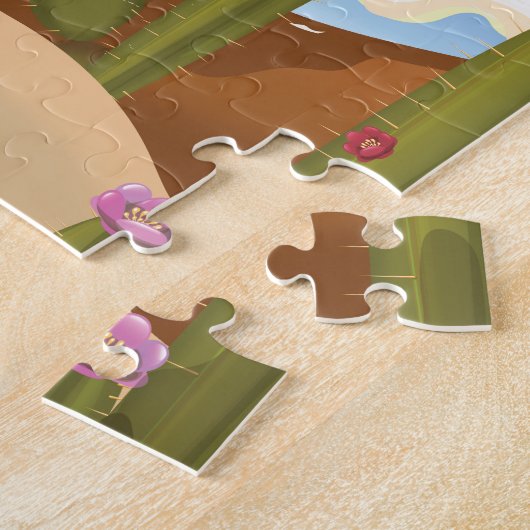 De reisposter van Sonoran Desert Cactus Cartoon. Legpuzzel (Zijkant)