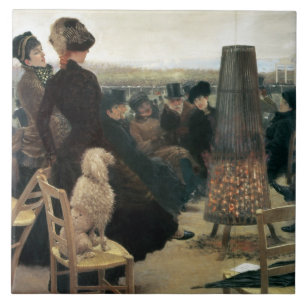 De Reizen in Auteuil, deel van een triptych (olie Tegeltje