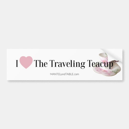 De reizende Bumpersticker van de Teacup (Voorkant)