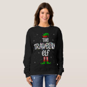 De reizende Elf kerstlampjes Elf Matching Fa Trui (Voorkant volledig)