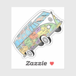 De reizende Vanlife Kombi Sticker