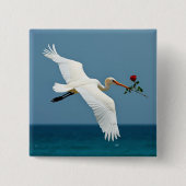 De reizende vogel vierkante button 5,1 cm (Voorkant)