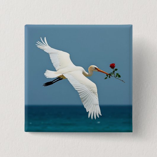 De reizende vogel vierkante button 5,1 cm (Voorkant)