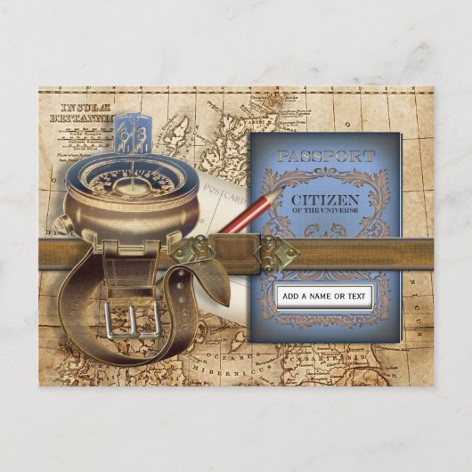 De reiziger briefkaart (Voorkant)