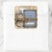 De reiziger gepersonaliseerd vierkante sticker (Tas)