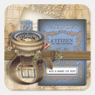 De reiziger gepersonaliseerd vierkante sticker