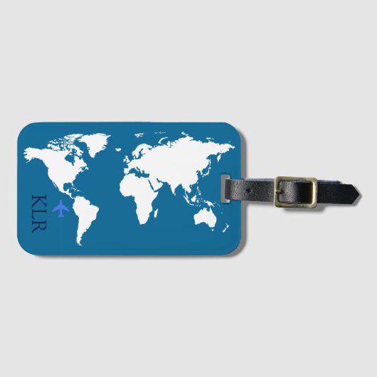 De reiziger, kaart met gepersonaliseerde initialen bagagelabel (Voorkant (horizontaal))