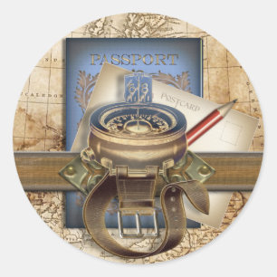 De reiziger ronde sticker