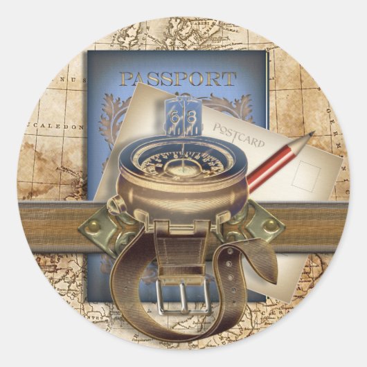 De reiziger ronde sticker (Voorkant)