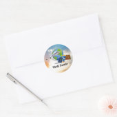 De Reiziger van de wereld, verpakt en Klaar om te Ronde Sticker (Envelop)