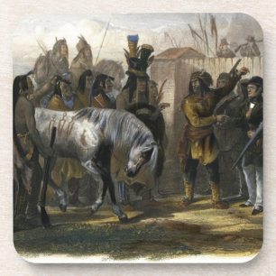 De reizigers ontmoeten elkaar in de buurt van de M Bier Onderzetter