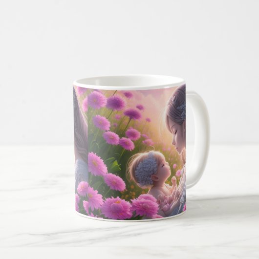 De relatie tussen een baby en een vrouw koffiemok (Voorkant rechts)