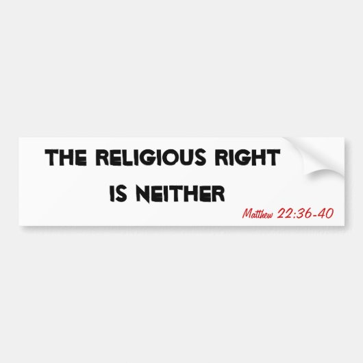 De Religieuze Rechten is Geen Bumpersticker (Voorkant)