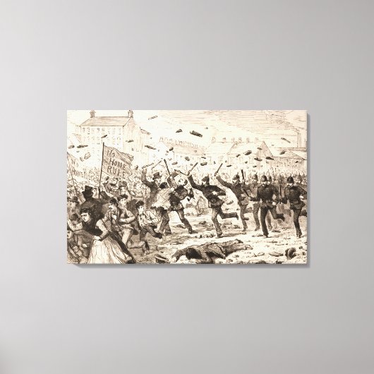 De rellen in Belfast Canvas Afdruk (Voorkant)
